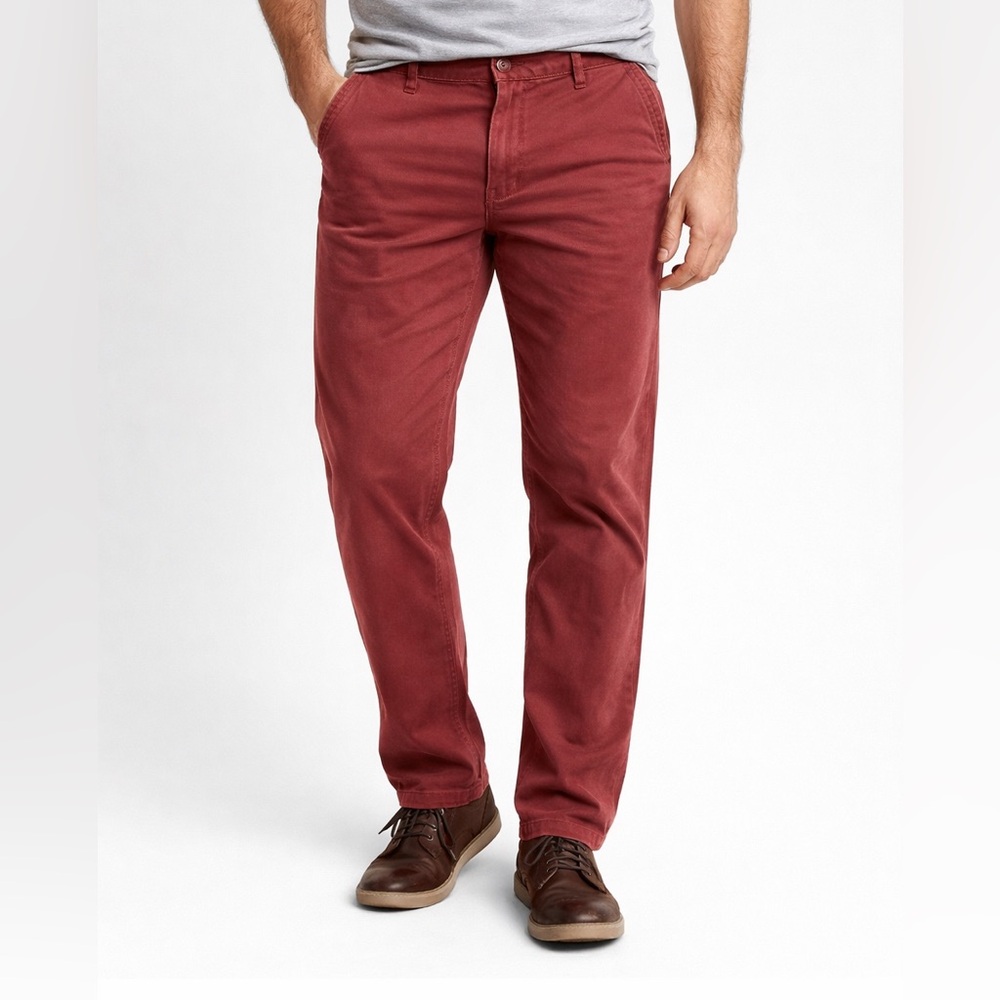 Men’s Rust Red Chino Pants Slim Straight Fit | Casual Dress Pants